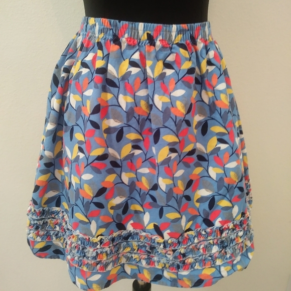 L.L. Bean Ribbed Cotton Botanicals Skirt, Size 12 - Picture 3 of 7